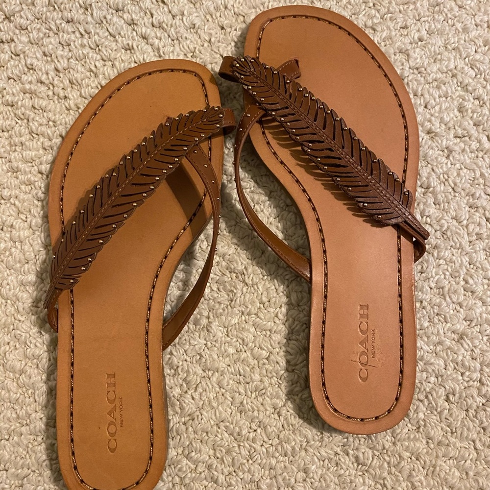 COPY - Coach Feather Thong Sandals Size 6 New
